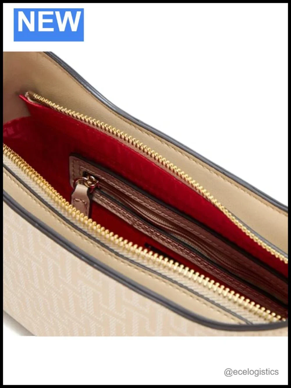 Halston Heidi Shoulder Bag Top Zip Satchel PVC